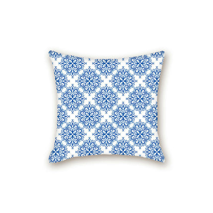 Throw Cushion Cover Case Blue and White Porcelain Decorative Pillow Cover Square Pillow Case for Couch