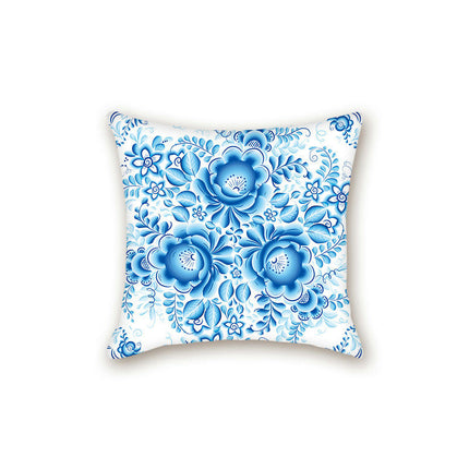 Throw Cushion Cover Case Blue and White Porcelain Decorative Pillow Cover Square Pillow Case for Couch