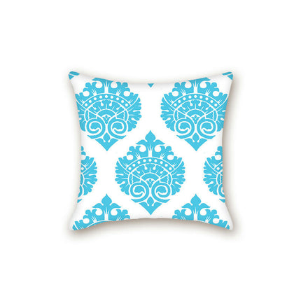 Throw Cushion Cover Case Blue and White Porcelain Decorative Pillow Cover Square Pillow Case for Couch