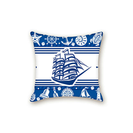 Throw Cushion Cover Case Blue and White Porcelain Decorative Pillow Cover Square Pillow Case for Couch