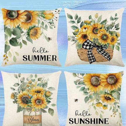 Sunflower Throw Pillow Cases Summer Floral Decorative Cushion Cover Pillowcase For Home Sofa