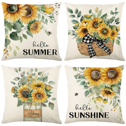 Sunflower Throw Pillow Cases Summer Floral Decorative Cushion Cover Pillowcase For Home Sofa