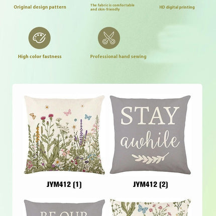 Spring Flowers Throw Pillow Cases Summer Floral Decorative Cushion Cover Pillowcase For Home Sofa