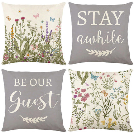 Spring Flowers Throw Pillow Cases Summer Floral Decorative Cushion Cover Pillowcase For Home Sofa