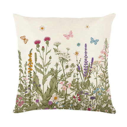 Spring Flowers Throw Pillow Cases Summer Floral Decorative Cushion Cover Pillowcase For Home Sofa