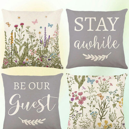 Spring Flowers Throw Pillow Cases Summer Floral Decorative Cushion Cover Pillowcase For Home Sofa