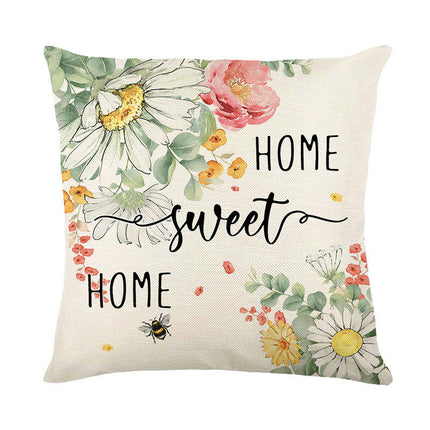 Spring Flowers Throw Pillow Cases Summer Floral Decorative Cushion Cover Pillowcase For Home Sofa-A