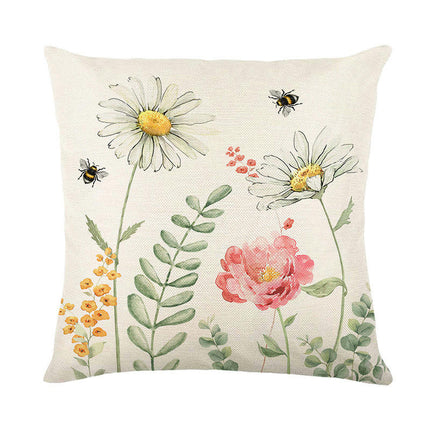 Spring Flowers Throw Pillow Cases Summer Floral Decorative Cushion Cover Pillowcase For Home Sofa-A