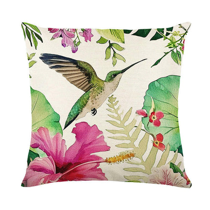 Home Decorative Throw Pillow Covers Flower and Bird Pillowcase Flower Leaves Cushion Covers