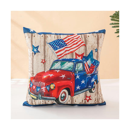 Home Decorative Throw Pillow Covers Independence Day Pillowcase Truck Cushion Covers