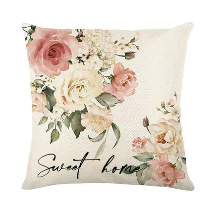 Spring Flowers Throw Pillow Cases Summer Floral Decorative Cushion Cover Pillowcase For Home Sofa-B