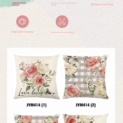 Spring Flowers Throw Pillow Cases Summer Floral Decorative Cushion Cover Pillowcase For Home Sofa-B