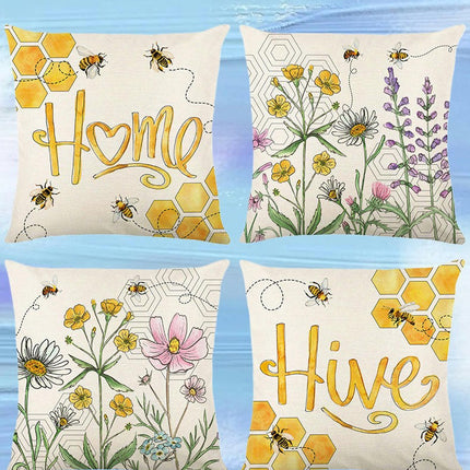 Spring Flowers Throw Pillow Cases Summer Floral Decorative Cushion Cover Pillowcase For Home Sofa-C