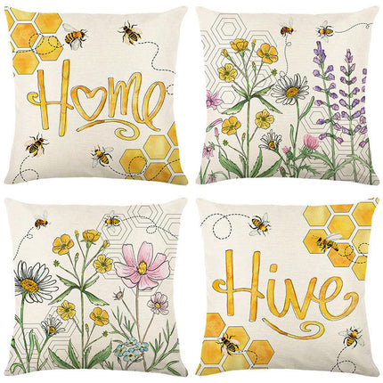 Spring Flowers Throw Pillow Cases Summer Floral Decorative Cushion Cover Pillowcase For Home Sofa-C