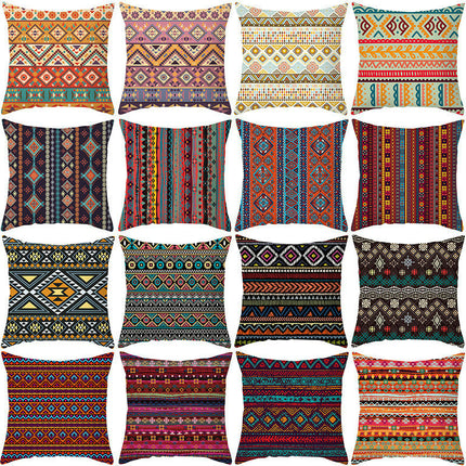 Bohemian Stripe Throw Pillow Covers Decorative Square Cushion Cover Pillowcase for Home