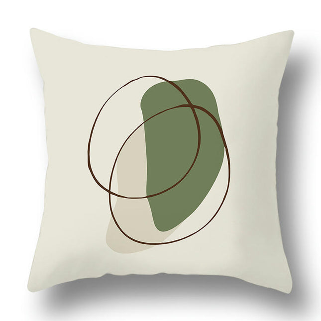 Abstract Art Throw Pillow Covers Green Decorative Square Cushion Cover Pillowcase for Home