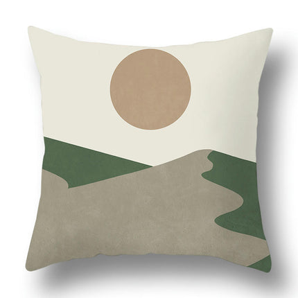 Abstract Art Throw Pillow Covers Green Decorative Square Cushion Cover Pillowcase for Home