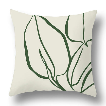 Abstract Art Throw Pillow Covers Green Decorative Square Cushion Cover Pillowcase for Home