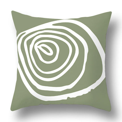 Abstract Art Throw Pillow Covers Green Decorative Square Cushion Cover Pillowcase for Home