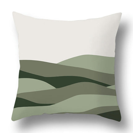 Abstract Art Throw Pillow Covers Green Decorative Square Cushion Cover Pillowcase for Home