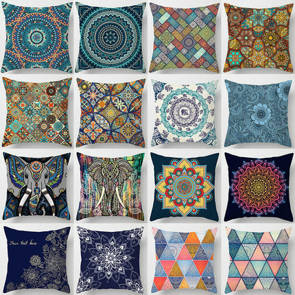 Decorative Throw Pillow Cover Mandala Pillow Case Square Cushion Cover for Sofa Home Car Living Room Decor