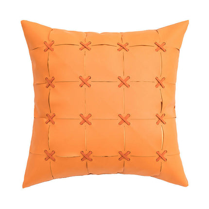 Solid Throw Leather Pillow Covers Square Pillow Cases Home Decorative Pillow Cushion Cover for Sofa Bed