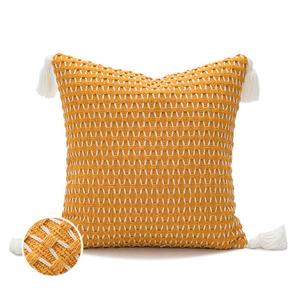 Throw Pillow Covers,Pillow Cases with Tassels Woven Cushion Cover for Sofa Bedroom Living Room