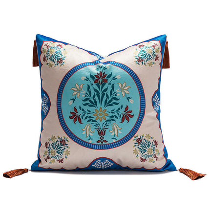 Throw Pillow Covers,Vintage Pillowcases with Leaves and Flower Pillows Cover for Couch