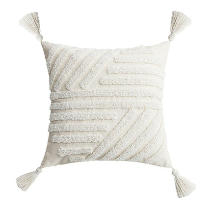 Decorative Throw Pillow Covers, Pillow Cases with Tassels Cushion Cover for Bed Sofa Living Room