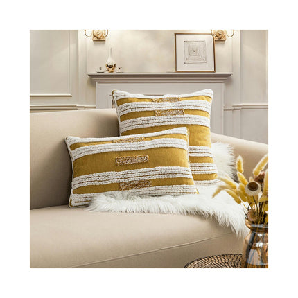 Set of 2 Soft Decorative Throw Pillow Covers With Zipper Cushion Cover for Sofa Bedroom Living Room