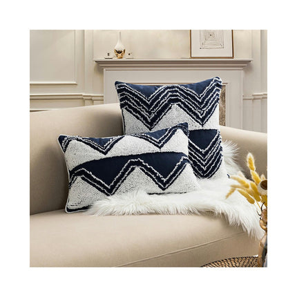 Set of 2 Soft Decorative Throw Pillow Covers With Zipper Cushion Cover for Sofa Bedroom Living Room-A