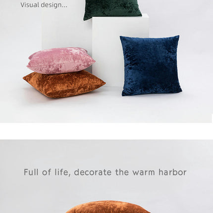 Throw Pillow Cover Soft Velvet Pillowcase Square Decorative Cushion Covers for Farmhouse Home Sofa Bed