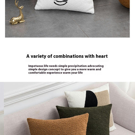 Throw Pillow Cover Soft Plush Pillowcase Square Decorative Cushion Covers for Farmhouse Home Sofa Bed