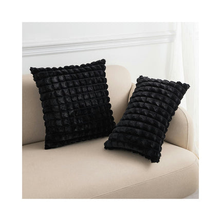 Super Soft Plush Throw Pillow Covers Plaid Modern Decorative Pillow Case Cushion Cover for Home Sofa