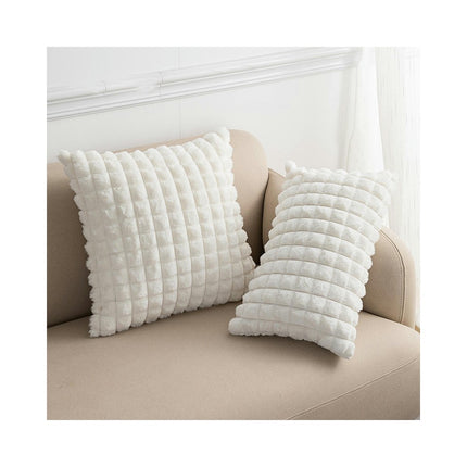 Super Soft Plush Throw Pillow Covers Plaid Modern Decorative Pillow Case Cushion Cover for Home Sofa