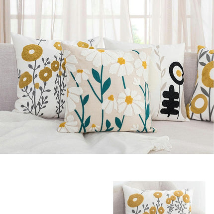 Flowers Cushion Cover Embroidery Decorative Throw Pillows Cover Pillow Case for Home Decor