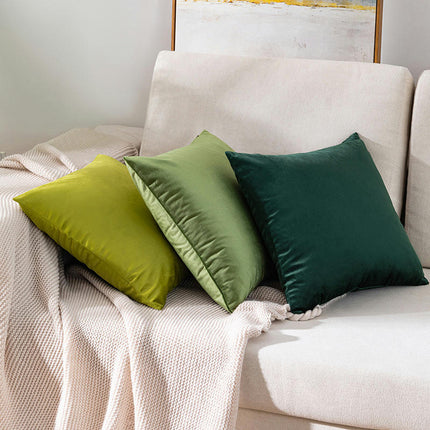 Throw Pillow Cover Soft Velvet Pillowcase Square Decorative Cushion Covers for Farmhouse Home Sofa Bed-A