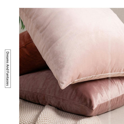 Throw Pillow Cover Soft Velvet Pillowcase Square Decorative Cushion Covers for Farmhouse Home Sofa Bed-A