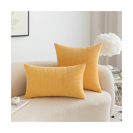 Set of 2 Corduroy Pillow Covers Soft Couch Pillow Covers Decorative Throw Pillowcase for Bed Livingroom