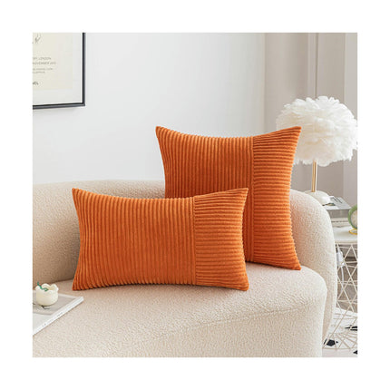 Set of 2 Corduroy Pillow Covers Soft Couch Pillow Covers Decorative Throw Pillowcase for Bed Livingroom