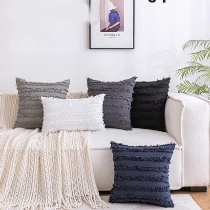 Set of 2 Decorative Boho Throw Pillow Covers Striped Cushion Covers for Sofa Couch Living Room Bedroom