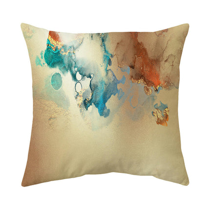 Blue and Gold Throw Pillow Case Square Cushion Cover for Home Sofa Bedroom Couch Car