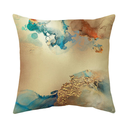 Blue and Gold Throw Pillow Case Square Cushion Cover for Home Sofa Bedroom Couch Car