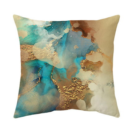 Blue and Gold Throw Pillow Case Square Cushion Cover for Home Sofa Bedroom Couch Car