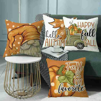 Autumn Maple Leaves Throw Pillow Case Square Pumpkin Cushion Cover for Home Sofa Bedroom Couch Car