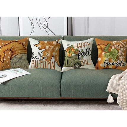 Autumn Maple Leaves Throw Pillow Case Square Pumpkin Cushion Cover for Home Sofa Bedroom Couch Car