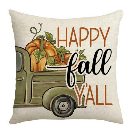 Autumn Maple Leaves Throw Pillow Case Square Pumpkin Cushion Cover for Home Sofa Bedroom Couch Car