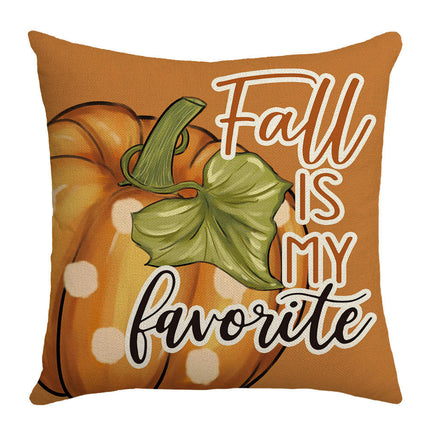 Autumn Maple Leaves Throw Pillow Case Square Pumpkin Cushion Cover for Home Sofa Bedroom Couch Car