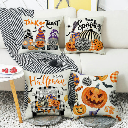 Halloween Throw Pillow Case Square Pumpkin Cushion Cover for Home Sofa Bedroom Couch Car