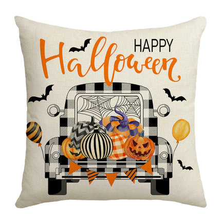 Halloween Throw Pillow Case Square Pumpkin Cushion Cover for Home Sofa Bedroom Couch Car